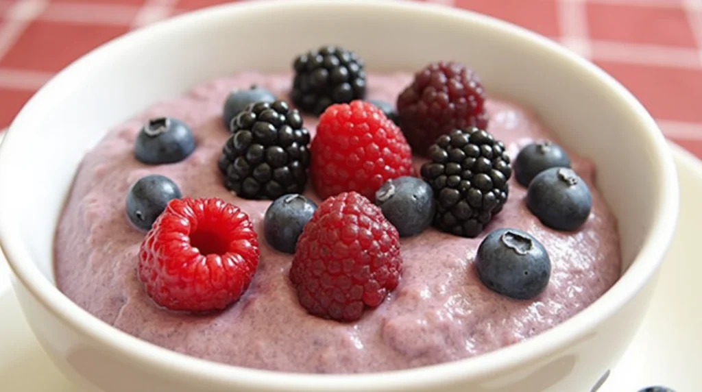 A healthy and delicious Berry Bliss Cream of Wheat recipe, perfect for a nutritious breakfast.