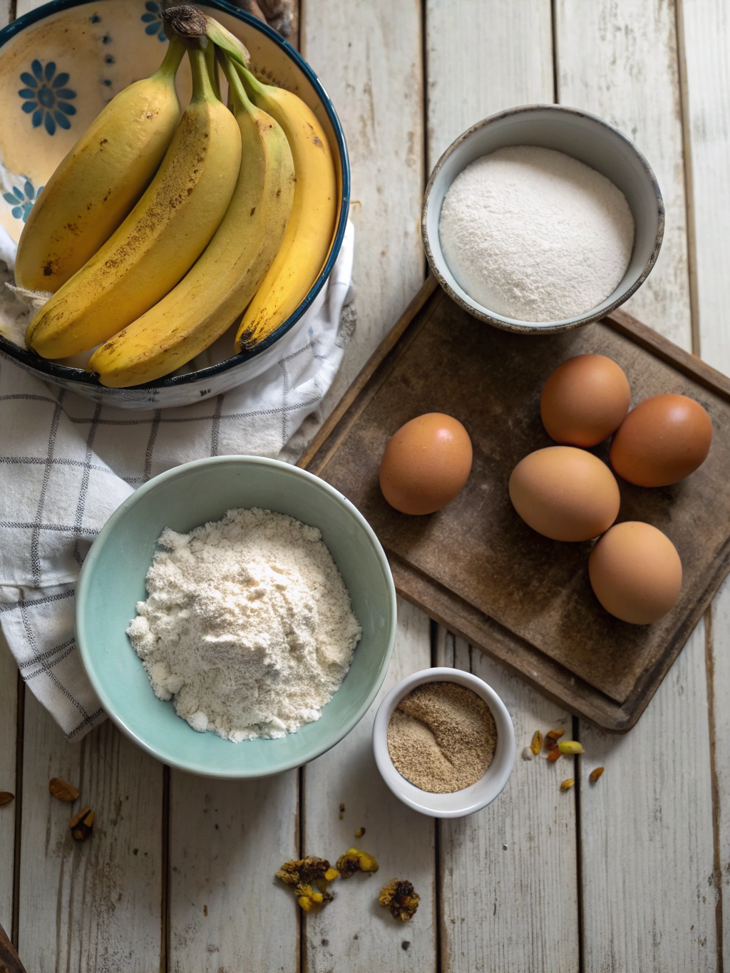 Ingredients for 3 ingredient banana bread