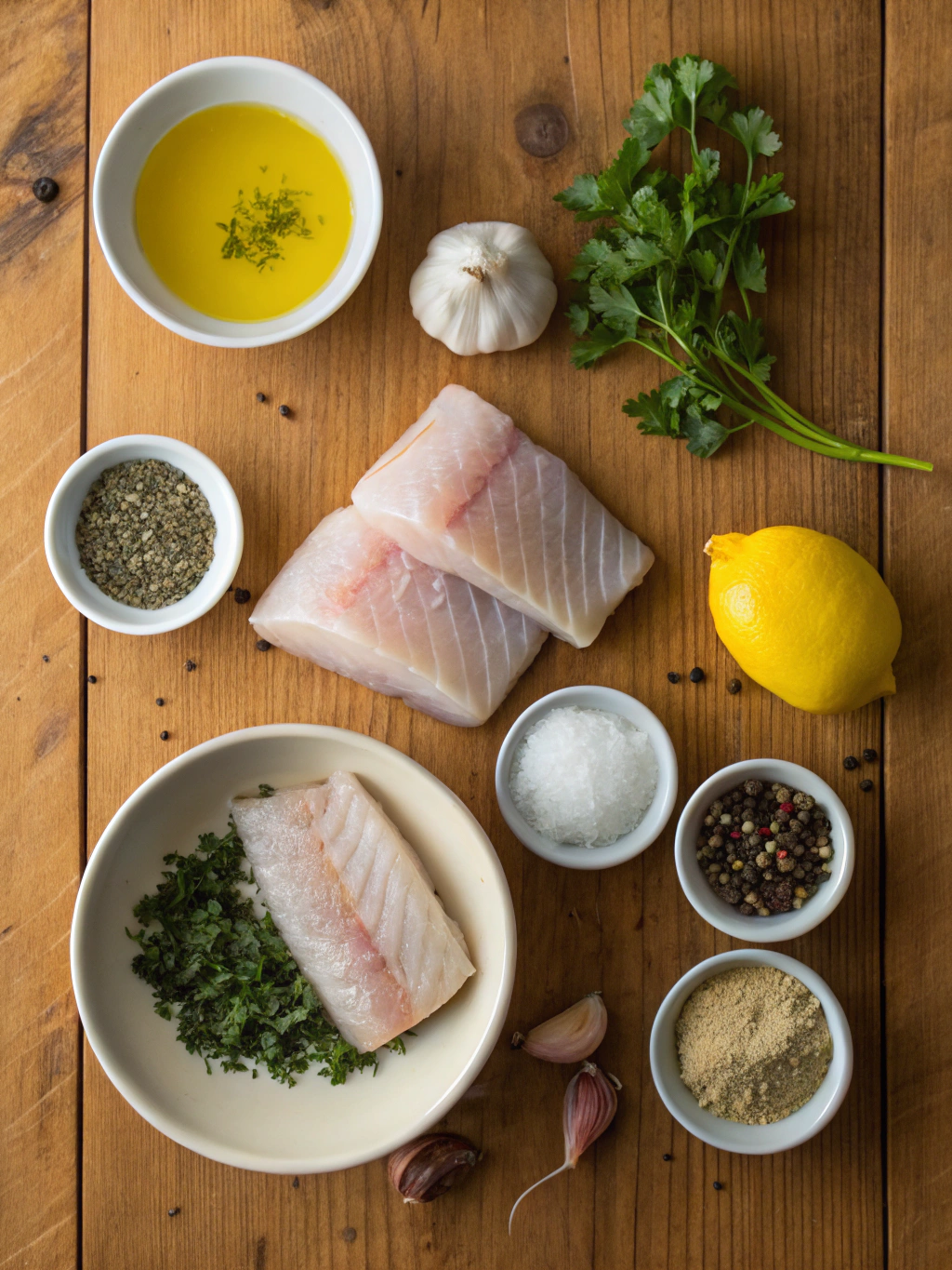 Ingredients for baked dolphin fish recipe