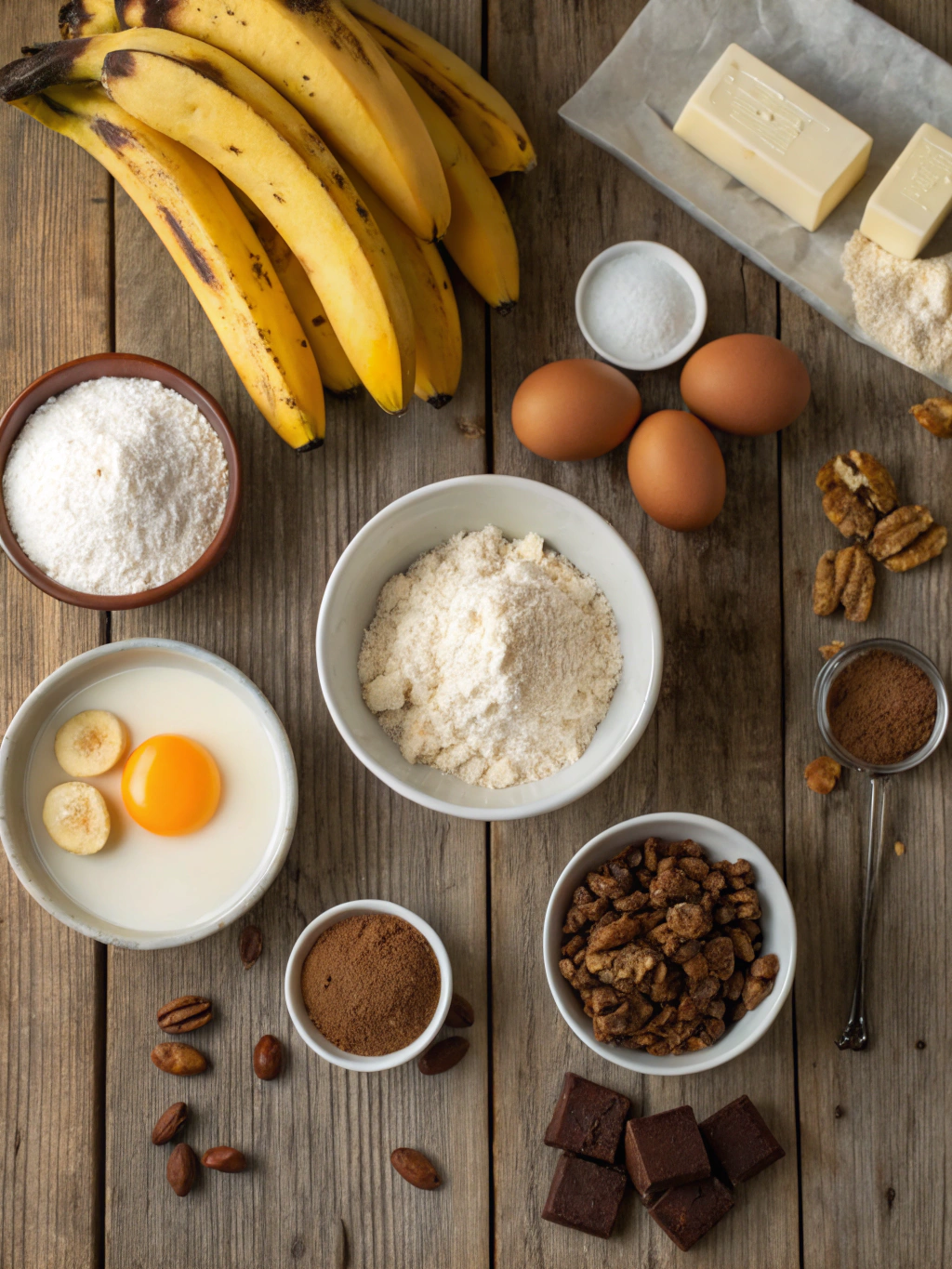 Ingredients for banana bread cookies recipe