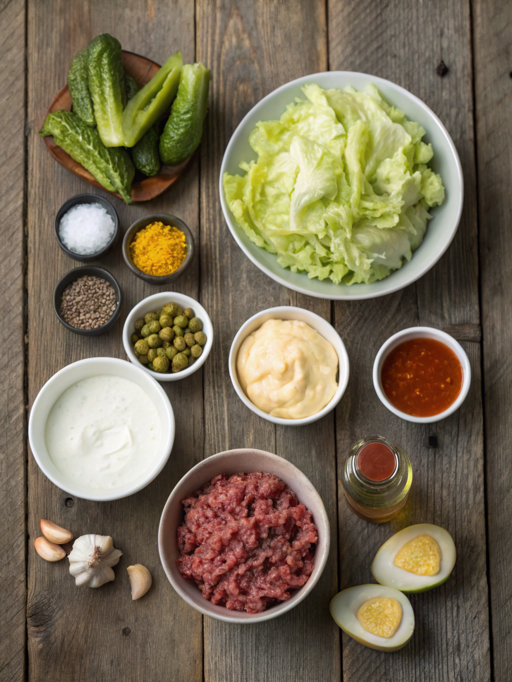 Ingredients for big mac salad recipe