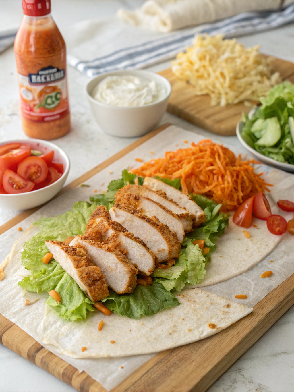 Ingredients for Buffalo Chicken Wrap Recipe