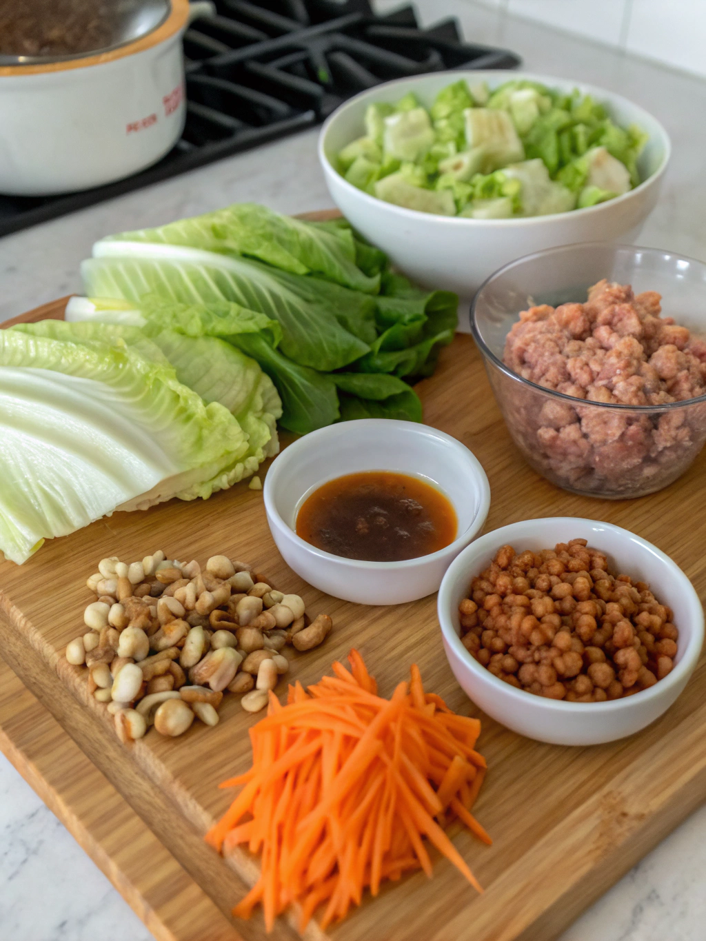 Ingredients for PF Chang Lettuce Wraps Recipe