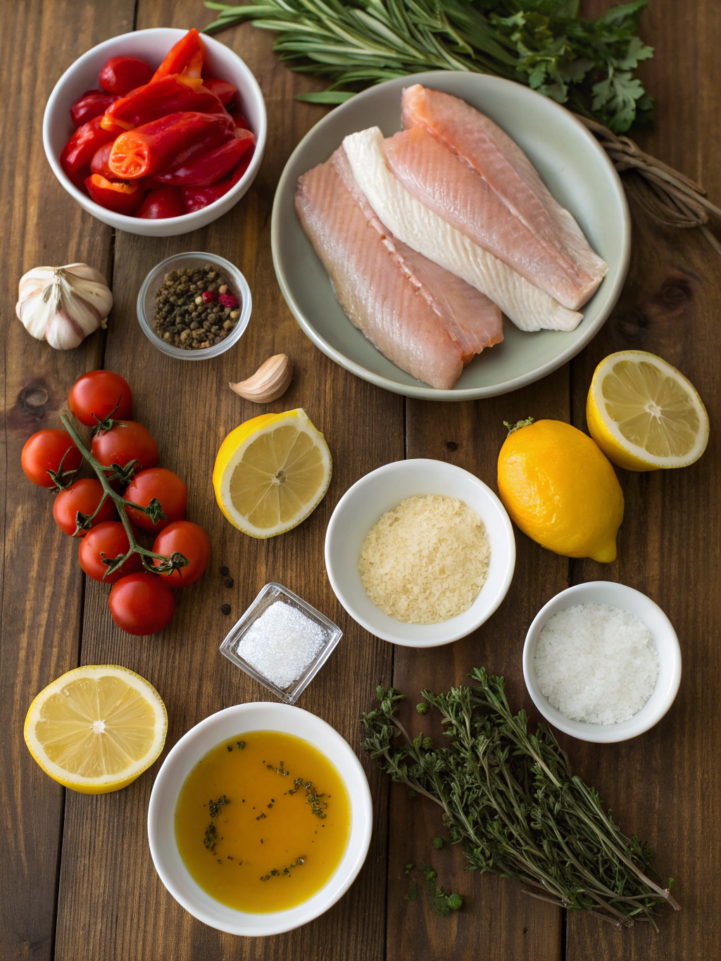 Ingredients for red fish recipes