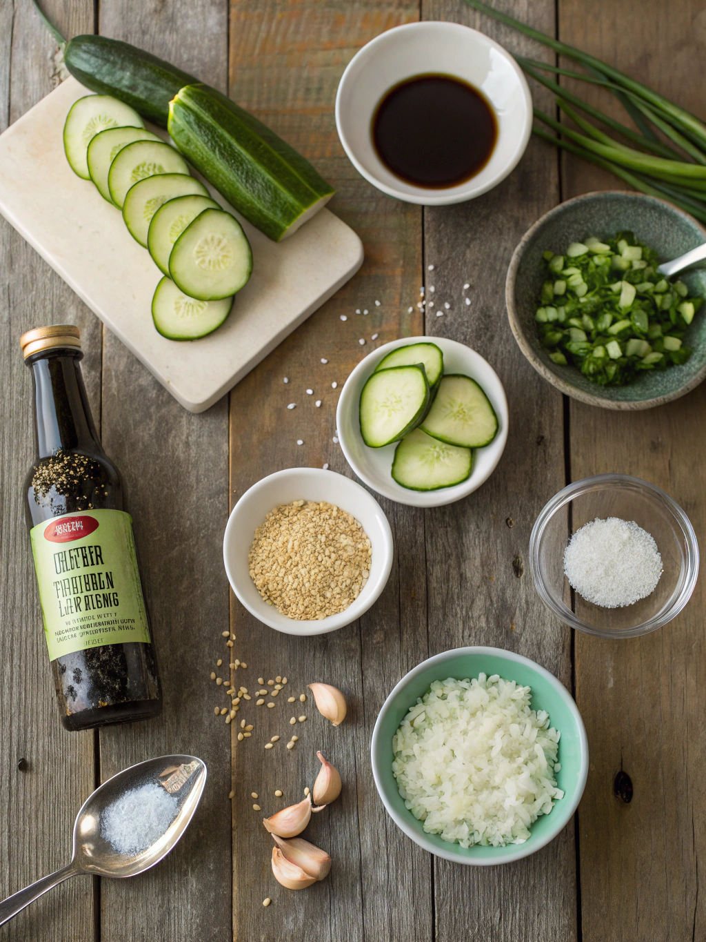 Ingredients for viral cucumber salad recipe