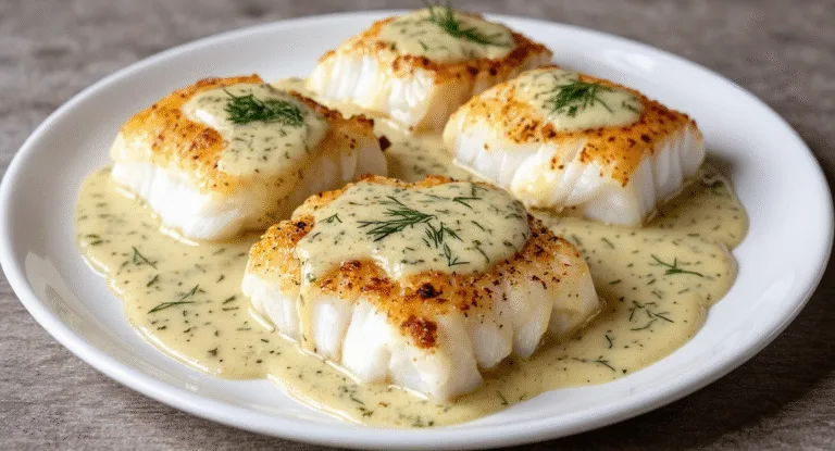 Baked Cod with Lemon-Dill Sauce