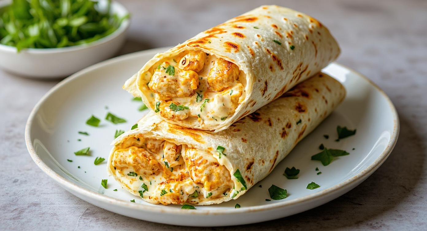 Cheesy Garlic Chicken Wraps