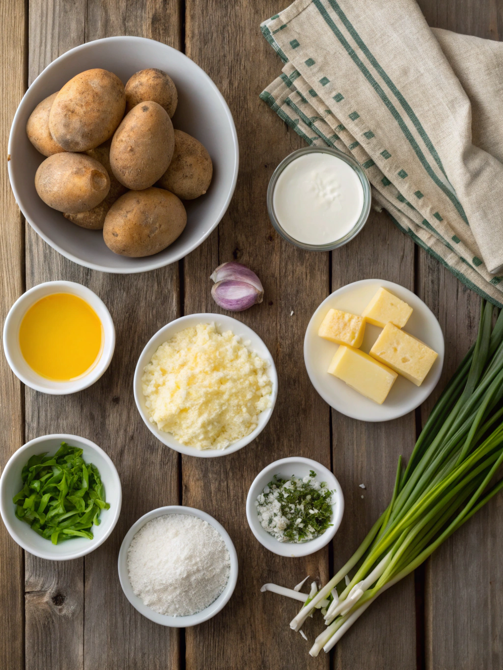 Ingredients for Cheesy Ranch Potatoes