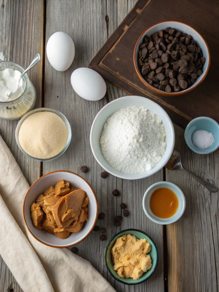 Chocolate Peanut Butter Swirl Cookies-ingredients