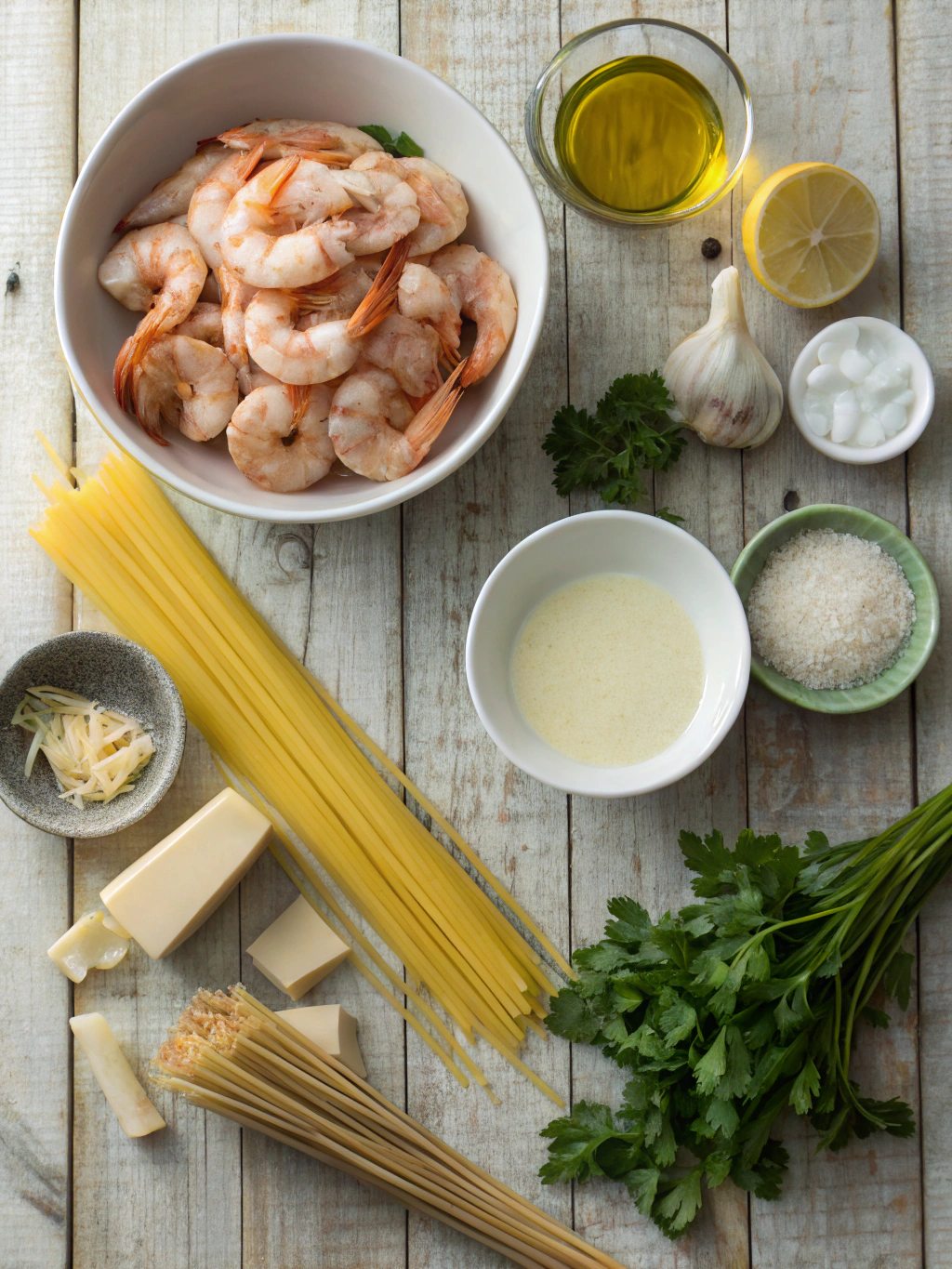 Ingredients for Creamy Cajun Shrimp Pasta