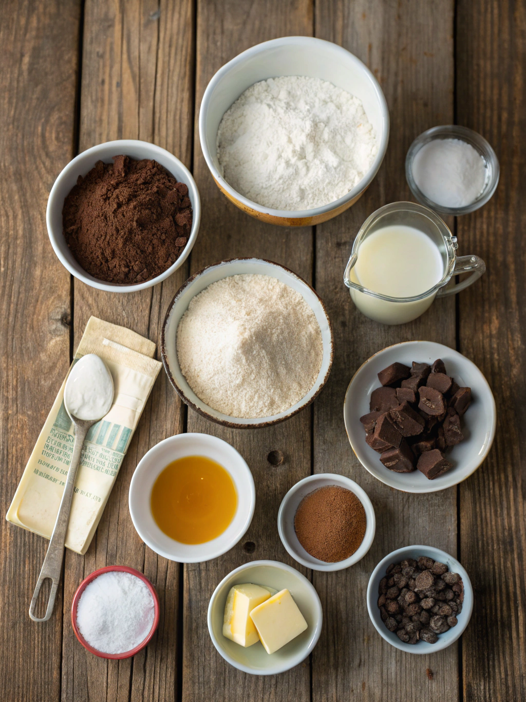 Ingredients for Decadent Chocolate Cobbler from Scratch