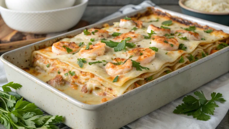 Garlic Butter Shrimp Scampi Lasagna