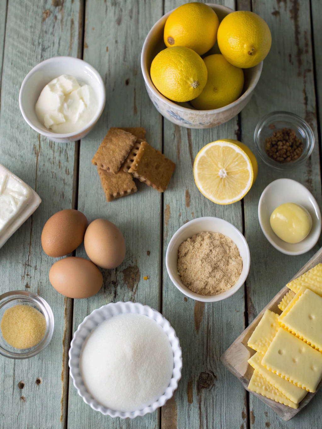 Ingredients for Mini Lemon Cheesecakes