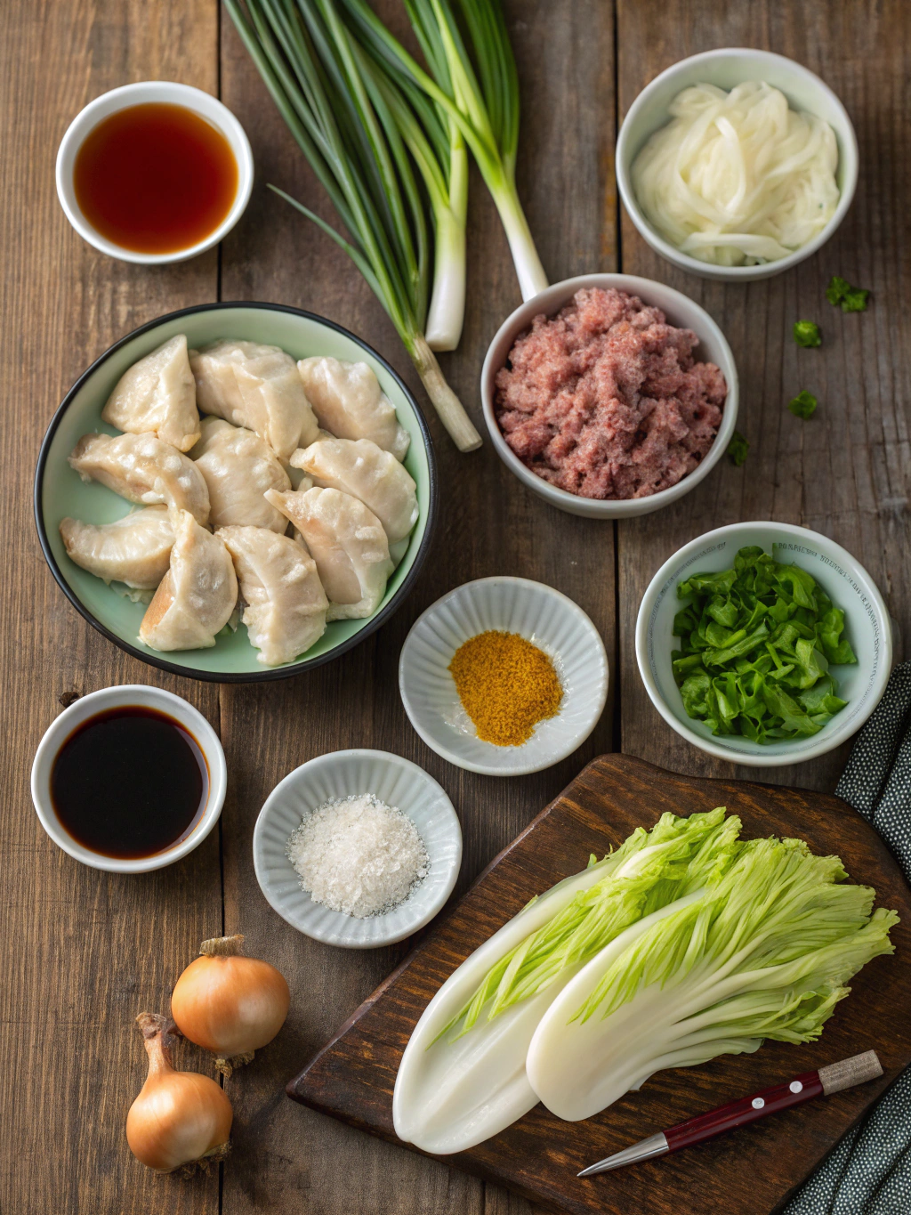 Ingredients for Pan-Fried Chicken Dumplings