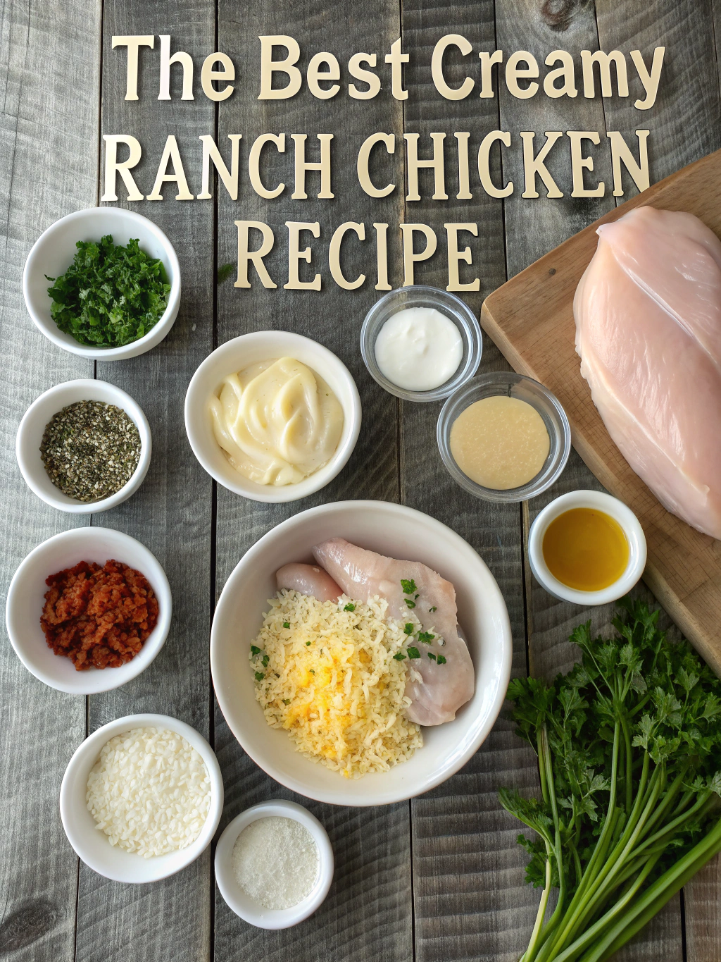 Ingredients for The Best Creamy Ranch Chicken Recipe