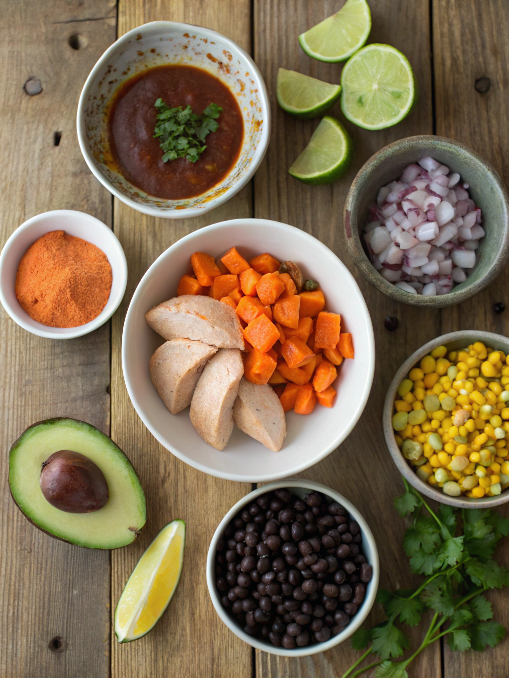 Ingredients for BBQ Chicken Sweet Potato Bowl: Easy, Flavor-Packed Meal