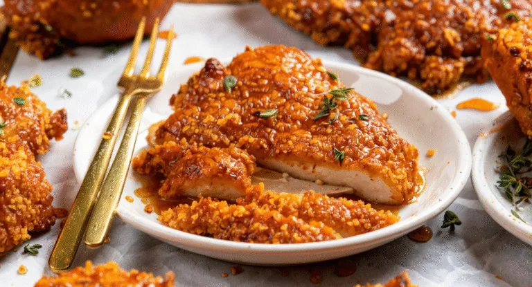 Baked Crunchy Hot Honey Chicken Recipe