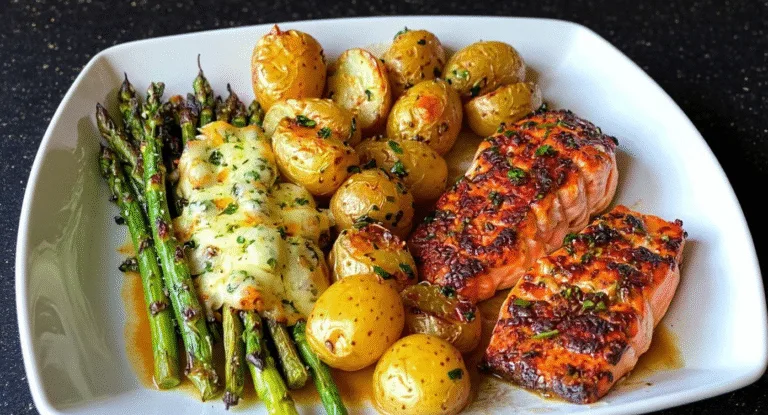 Baked Salmon with Potatoes and Asparagus