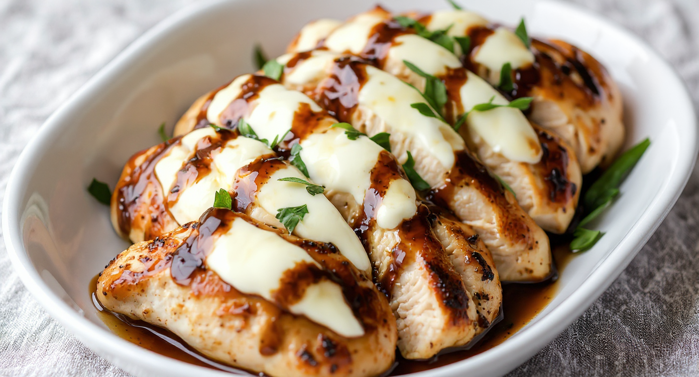 Balsamic Baked Chicken Breast with Mozzarella Cheese