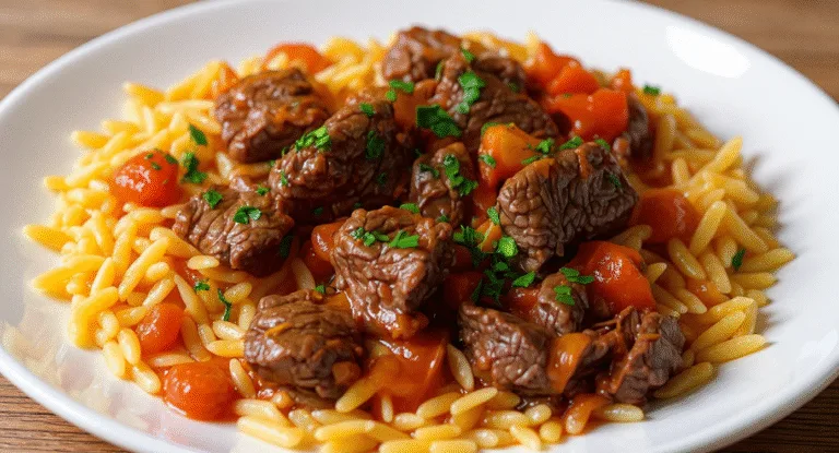 Beef Giouvetsi (Greek Beef Orzo Pasta) Recipe