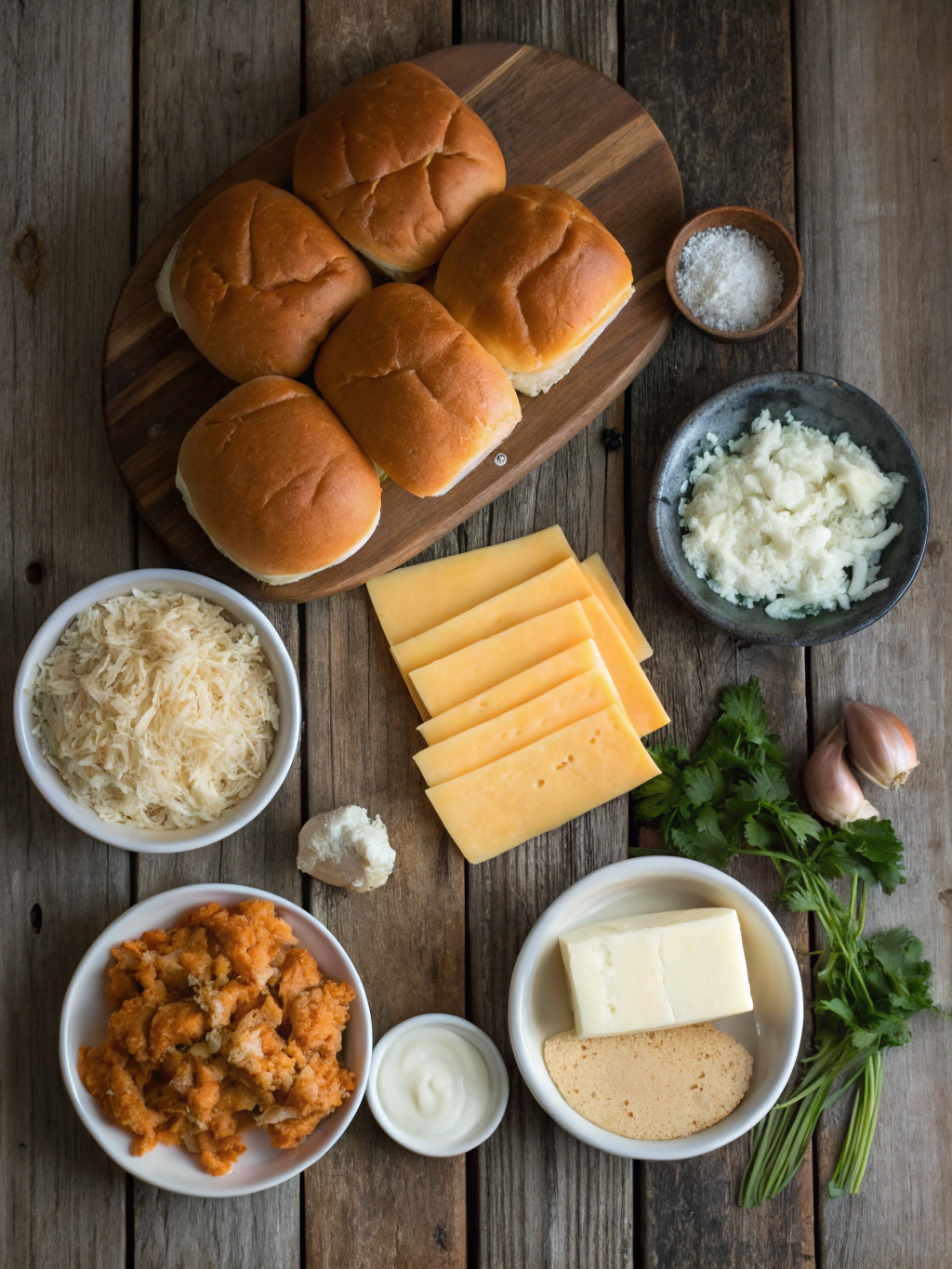 Ingredients for Buffalo Chicken Sliders