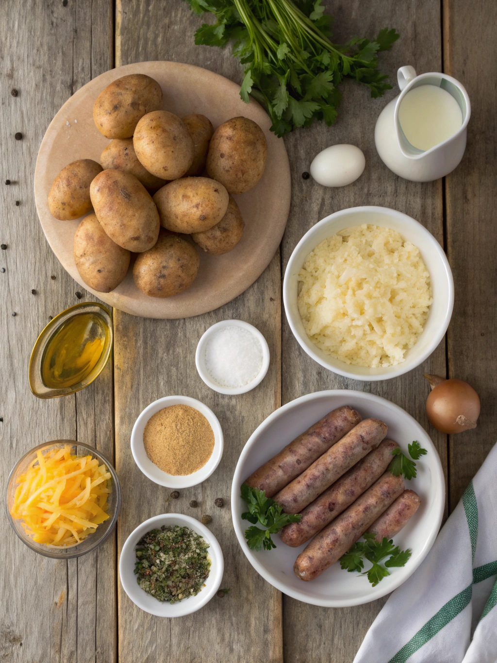 Ingredients for Cheesy Ranch Potatoes And Sausage