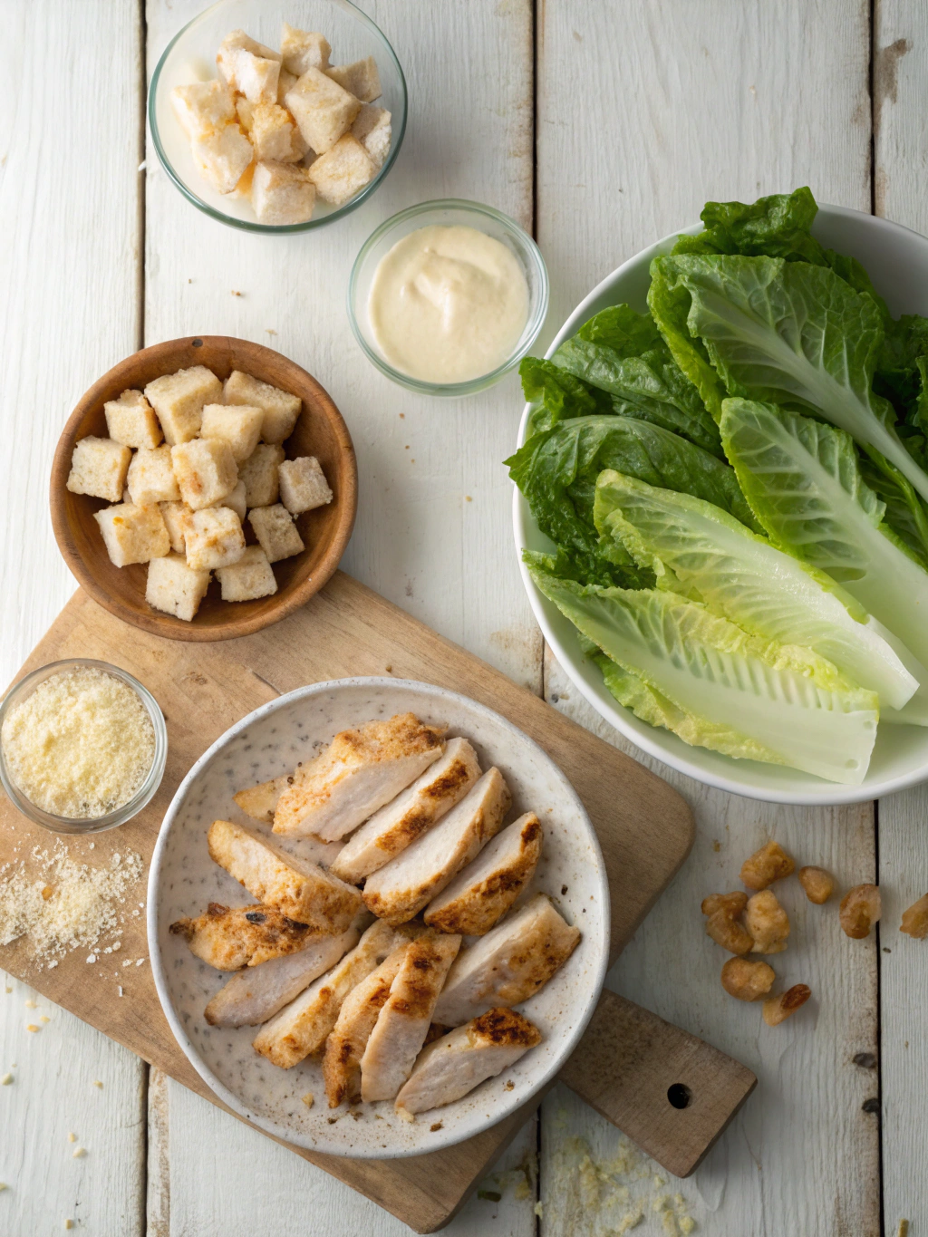 Ingredients for Chicken Caesar Wrap