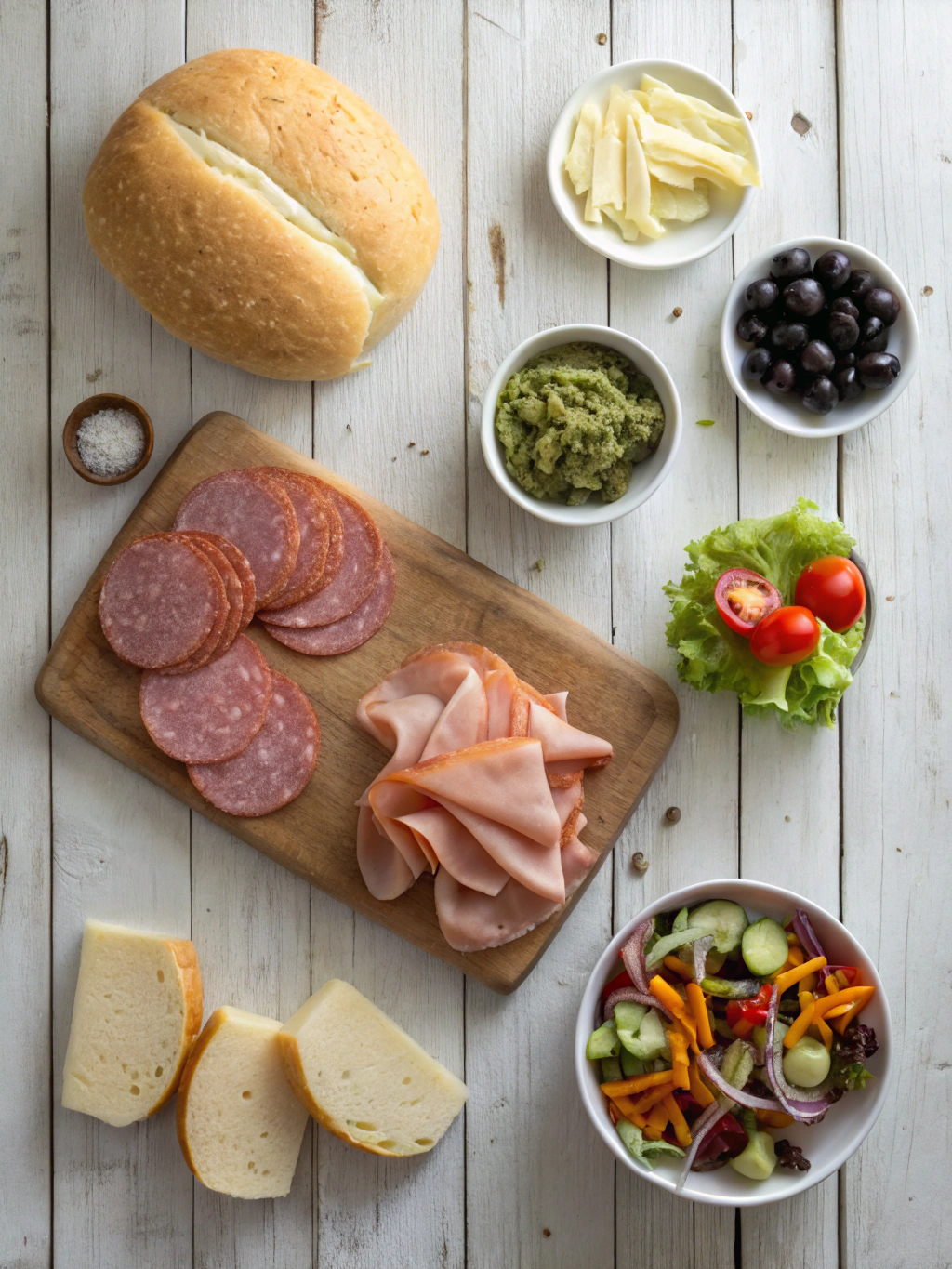 Ingredients for Classic Italian Muffuletta Sandwich Recipe