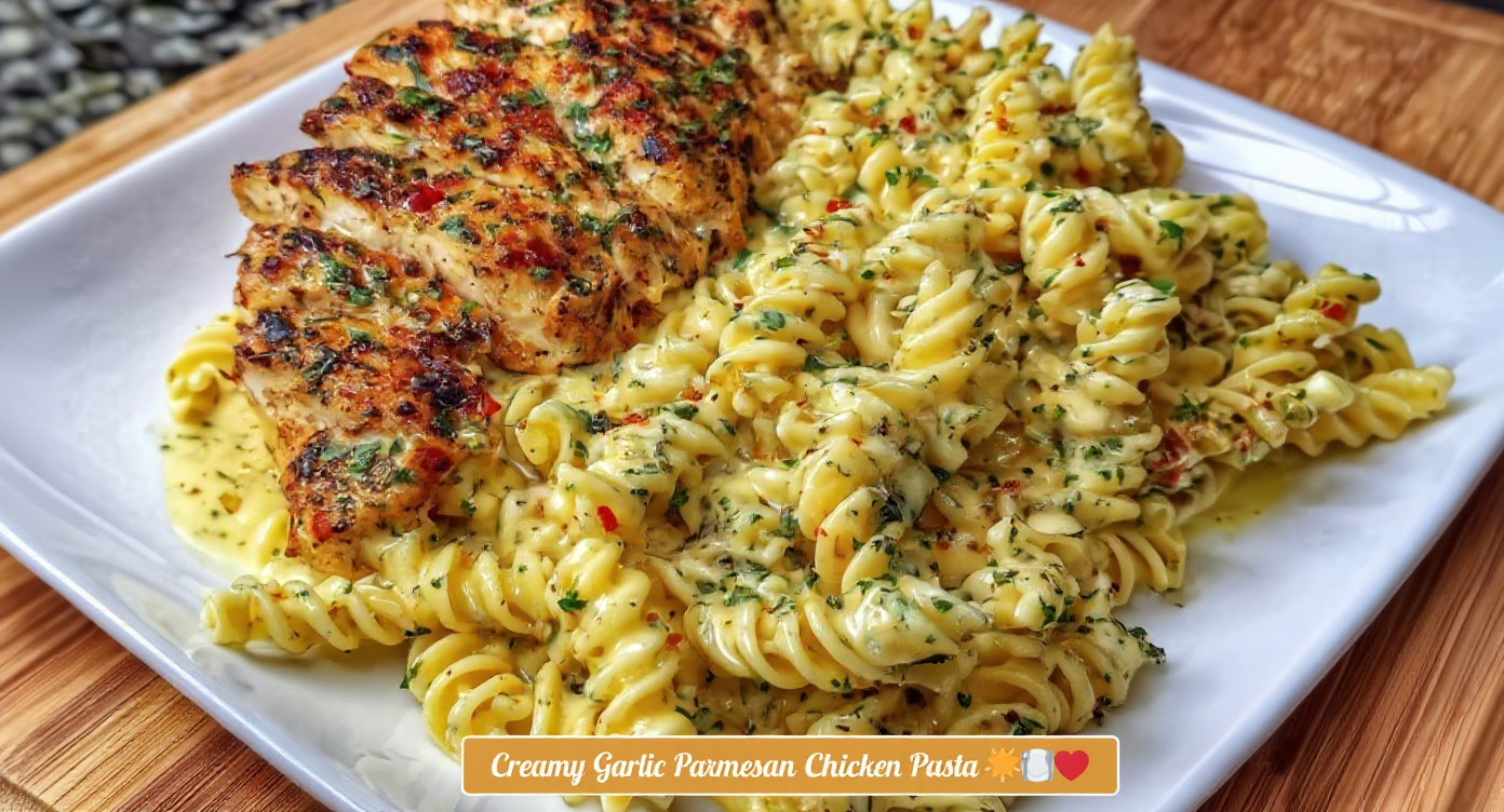 Creamy Garlic Parmesan Chicken Pasta (Easy 30-Minute Dinner!)