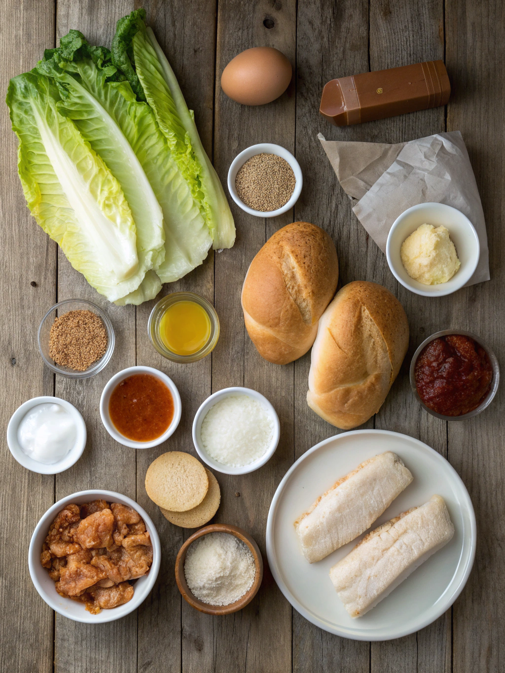 Ingredients for Crispy Chicken Caesar Sandwich - Chili to Choc