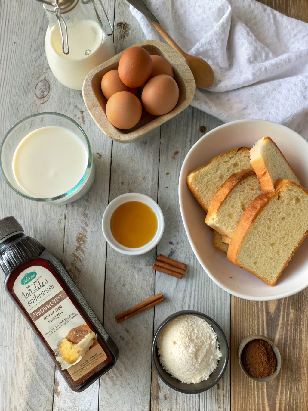 Ingredients for EASY AIR FRYER FRENCH TOAST STICKS