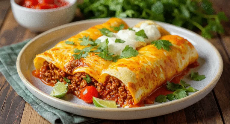 Easy Cheesy Ground Beef Enchiladas - One-Pan Family Favorite!