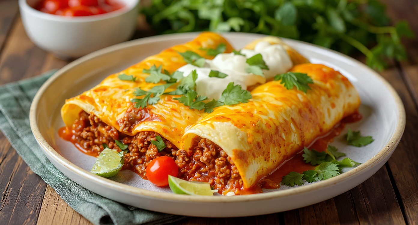 Easy Cheesy Ground Beef Enchiladas - One-Pan Family Favorite!