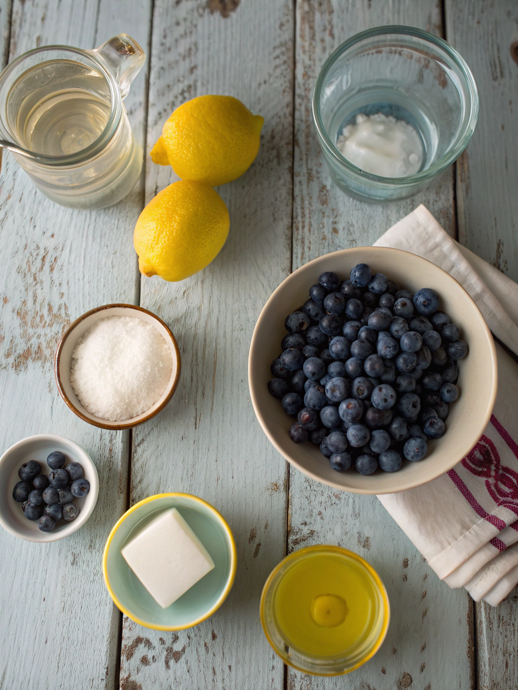 Ingredients for Easy Homemade Blueberry Lemonade Recipe