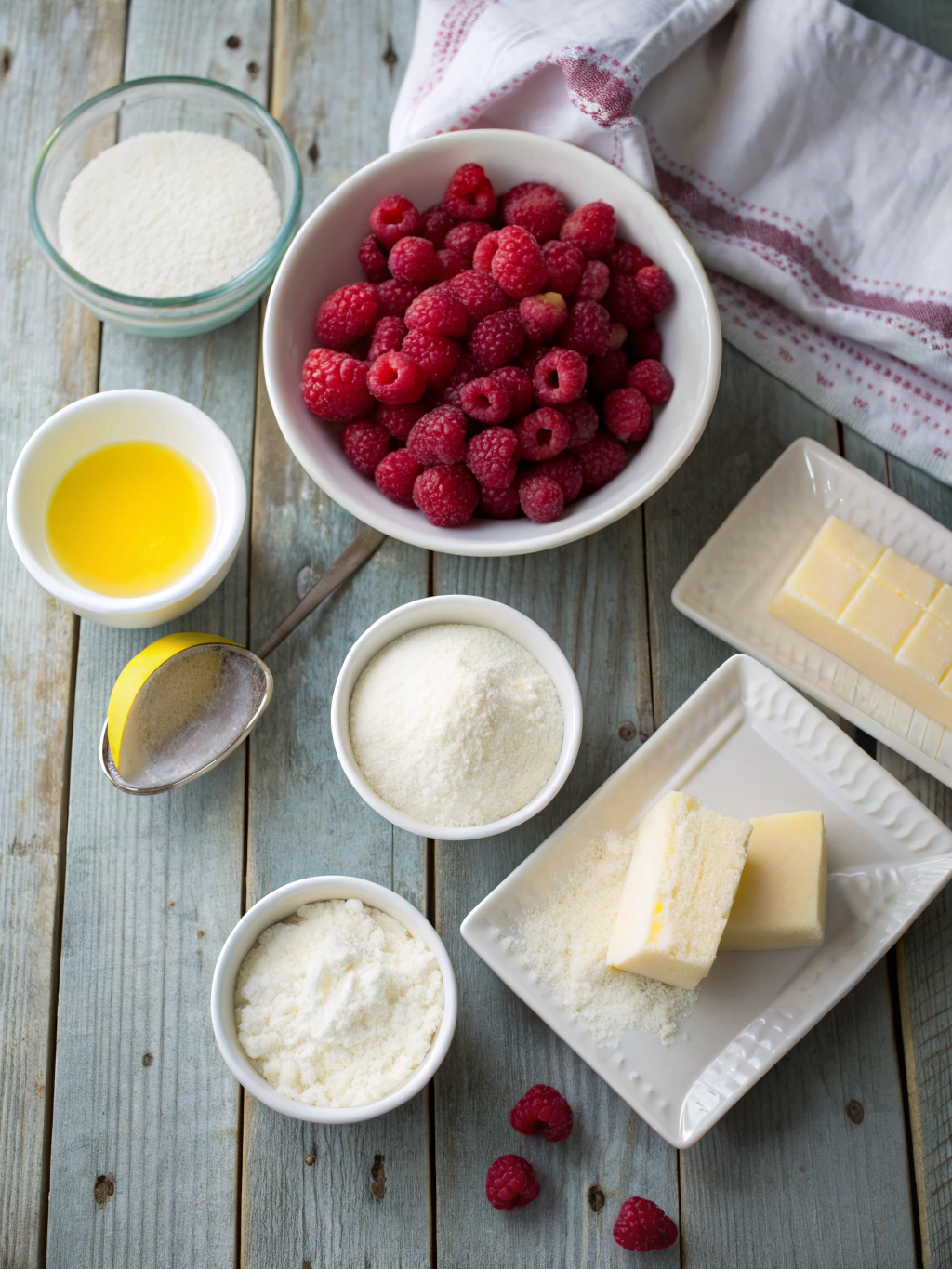 Ingredients for Elegant White Chocolate Raspberry Swirl Cheesecake