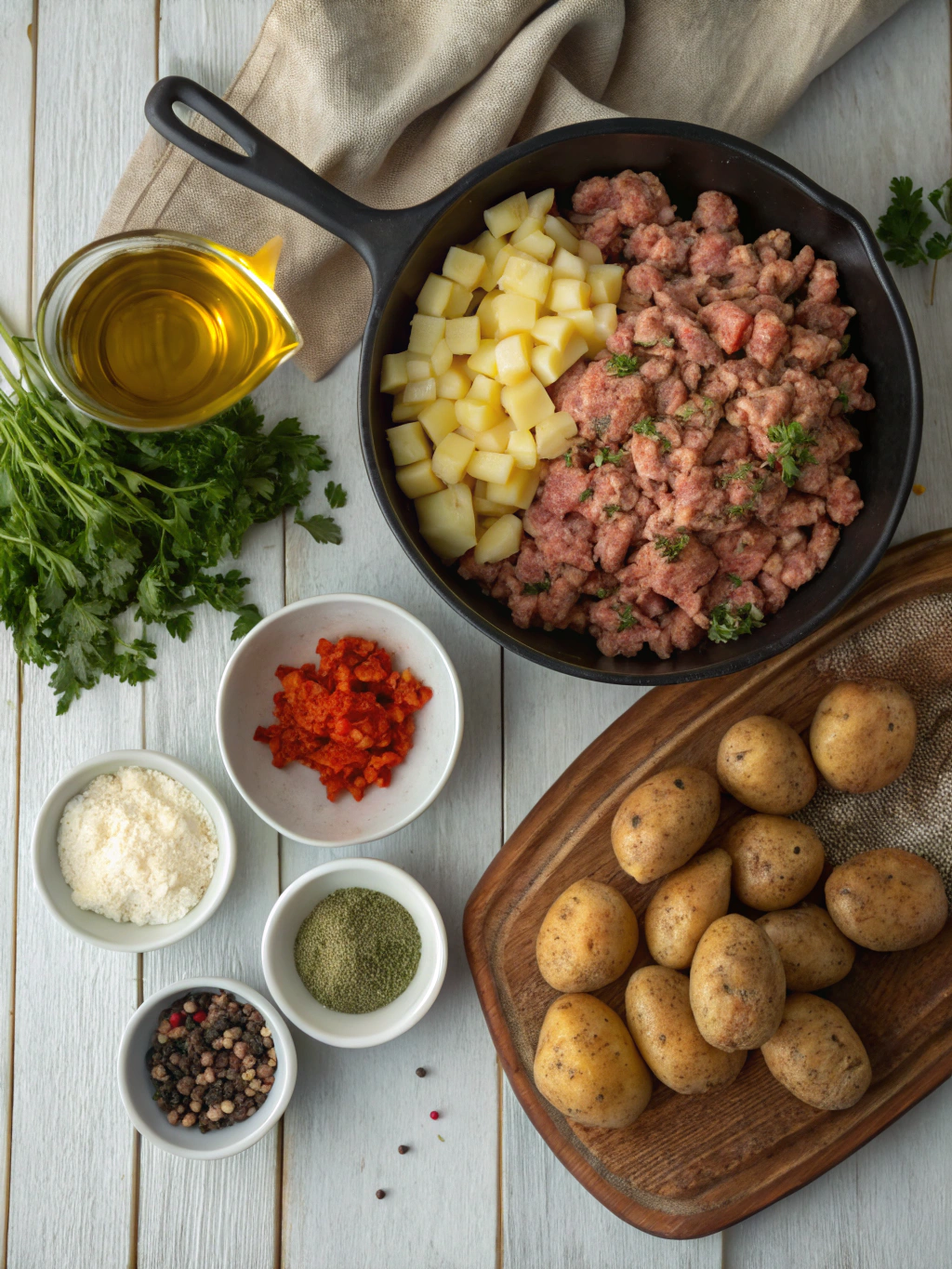 Ingredients for Ground Turkey with Potatoes: A Hearty Skillet Classic