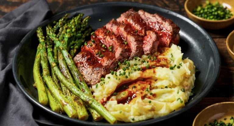 Indulge in Bavette Steak with Irresistible Roasted Garlic Pan Sauce!