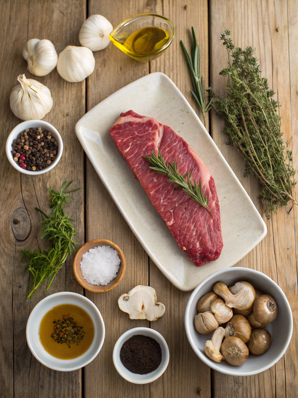 Ingredients for Indulge in Bavette Steak with Irresistible Roasted Garlic Pan Sauce!