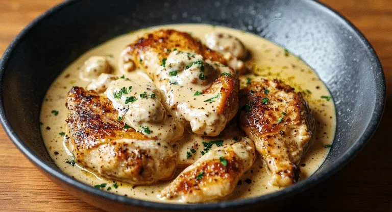 Irish Chicken in Whiskey Cream Sauce