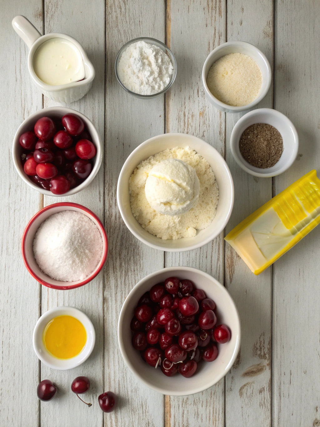 Ingredients for Irresistible Cherry Cobbler with Vanilla Ice Cream – Sweet & Juicy!