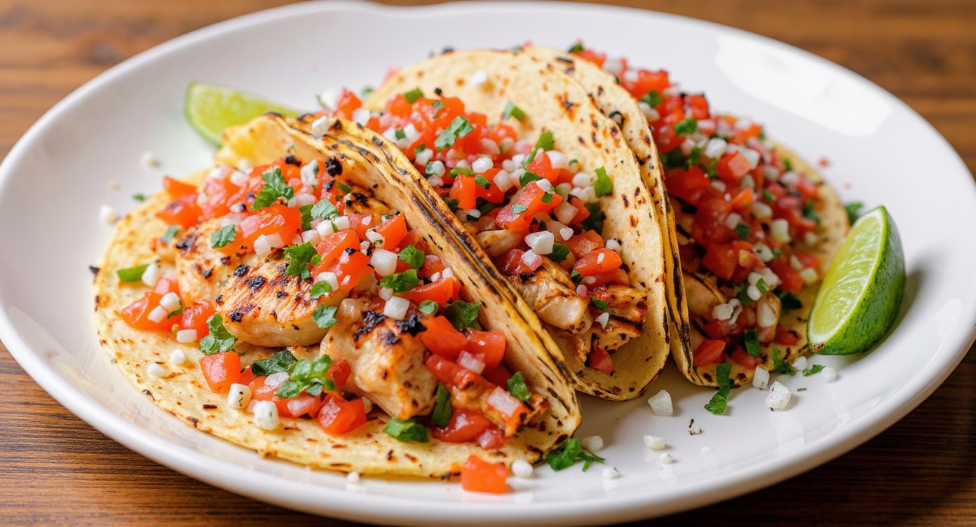Juicy Grilled Chicken Tacos with Fresh Pico de Gallo