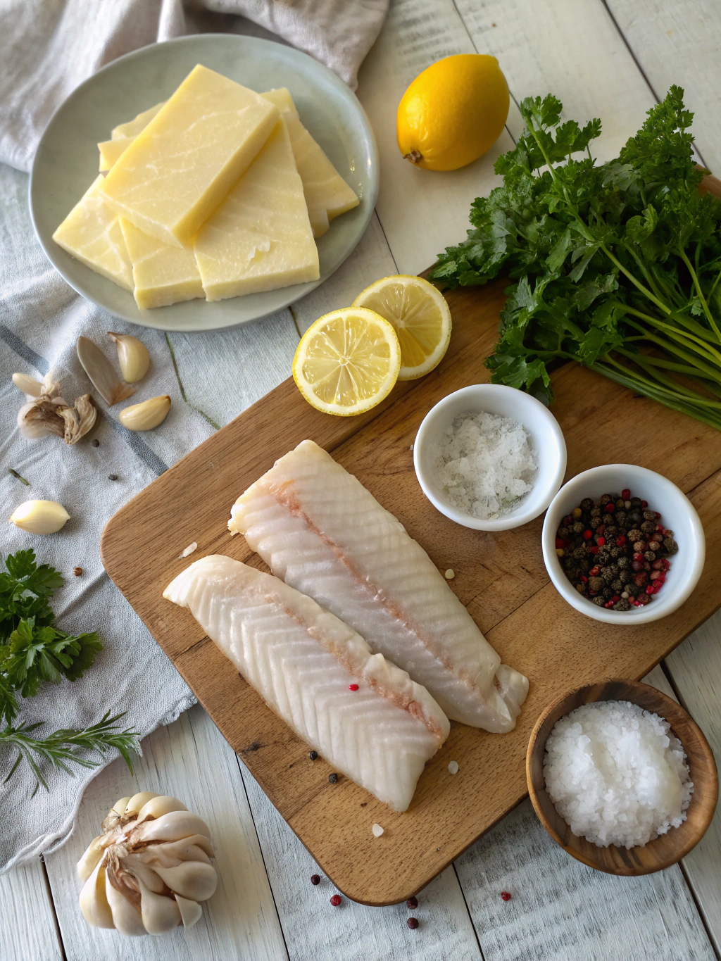 Ingredients for Lemon Butter Baked Cod
