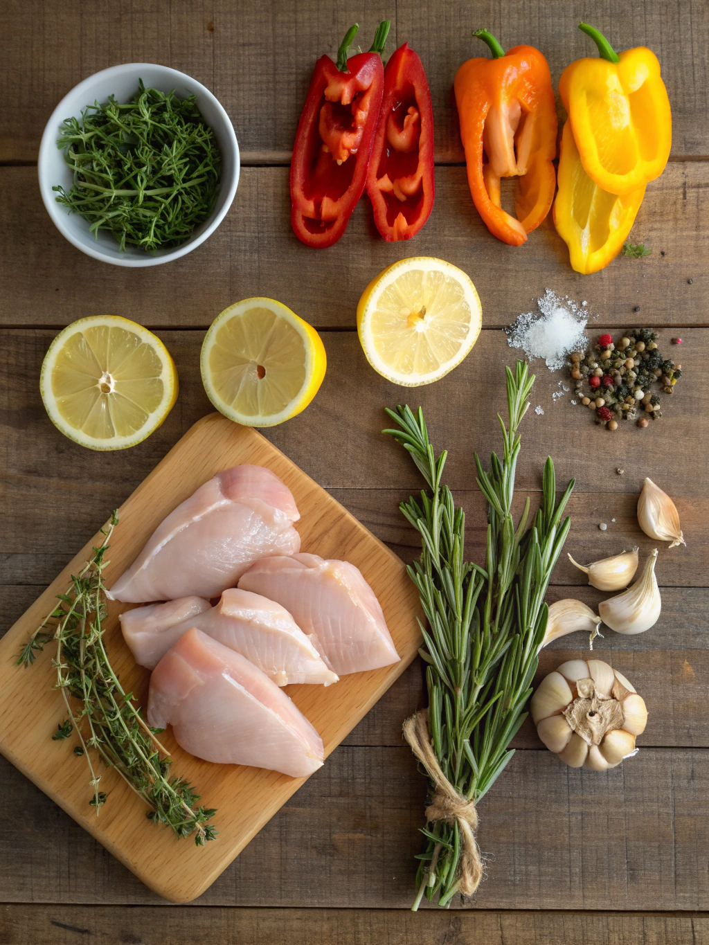Ingredients for Lemon Herb Chicken Skillet – Juicy, Zesty & Flavor-Packed