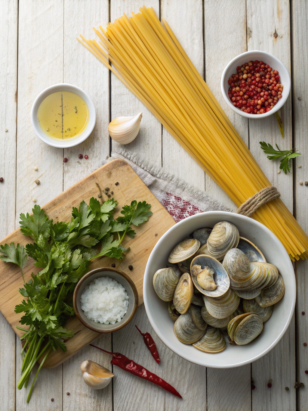 Ingredients for Linguine with White Clam Sauce Recipe - Recipever