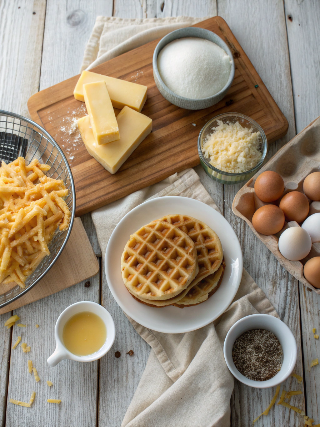 Ingredients for Low Carb Egg & Cheese Chaffle