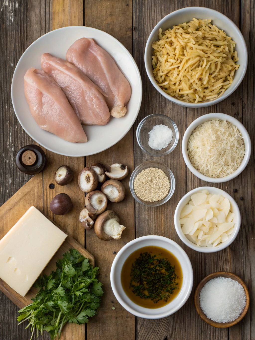 Ingredients for Marsala Chicken Orzo - CookTune