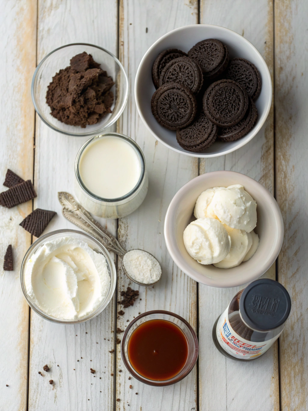 Ingredients for Oreo Milkshake Recipe 🍪🥤