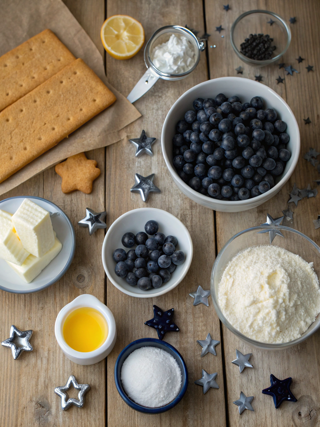 Ingredients for Ravenclaw Midnight Blueberry Cheesecake