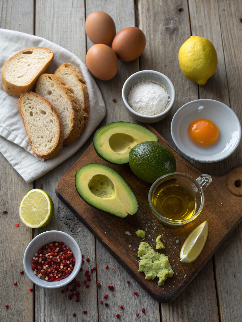 Ingredients for Simple Avocado Toast with Egg – The Protein-Packed Breakfast You’ll Crave Daily! 🥑