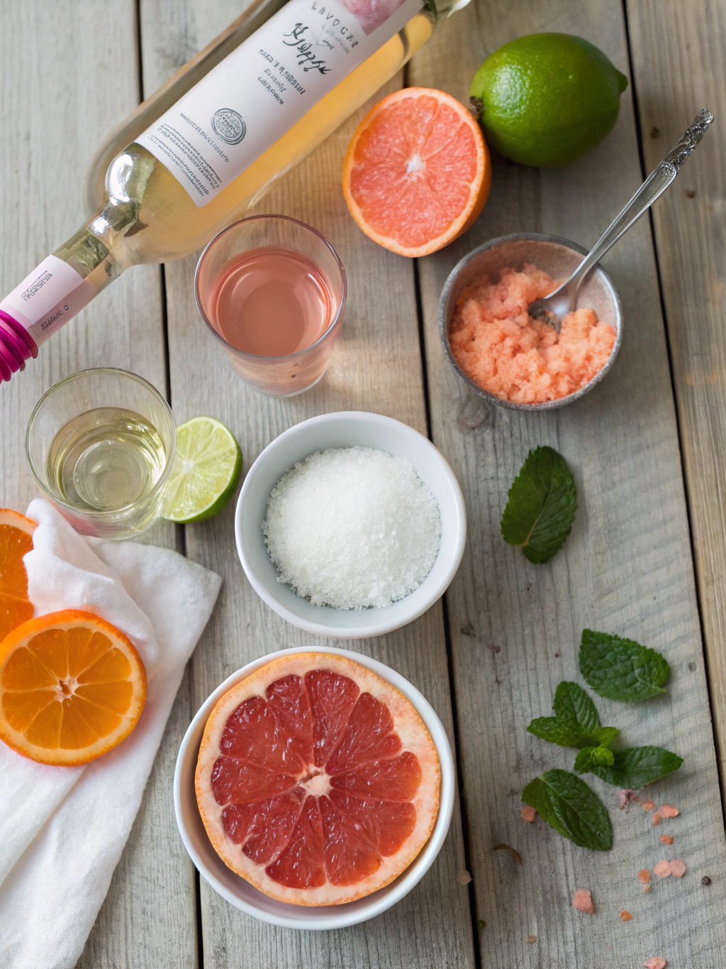 Ingredients for Sparkling Citrus Rosé Granita – The Refreshing Dessert You’ll Want All Summer!